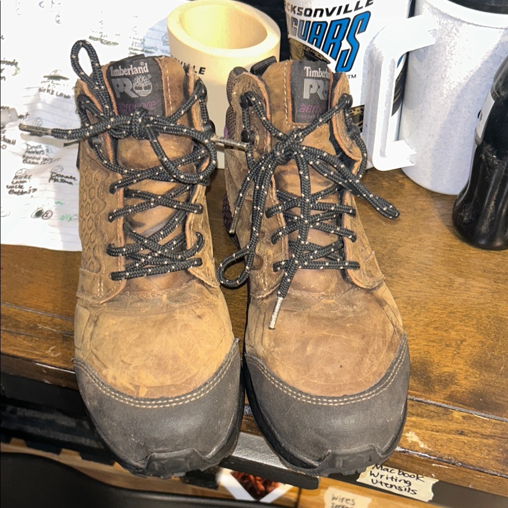 Timberland Tan and Black Outdoor Boots